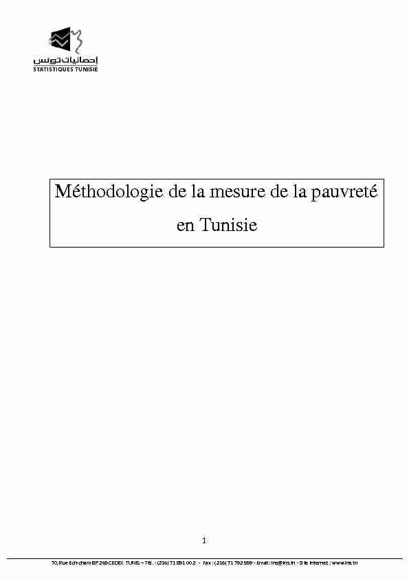 Méthodologie de la mesure de la pauvreté en Tunisie