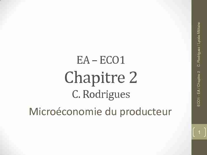 [PDF] Microéconomie chapitre 1 - Eloge des SES