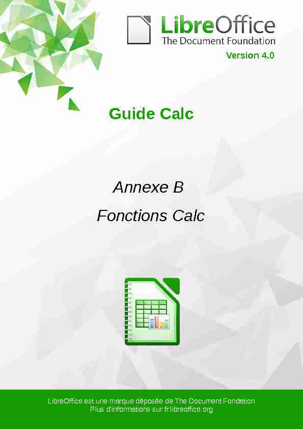 [PDF] Fonctions Calc - The Document Foundation Wiki