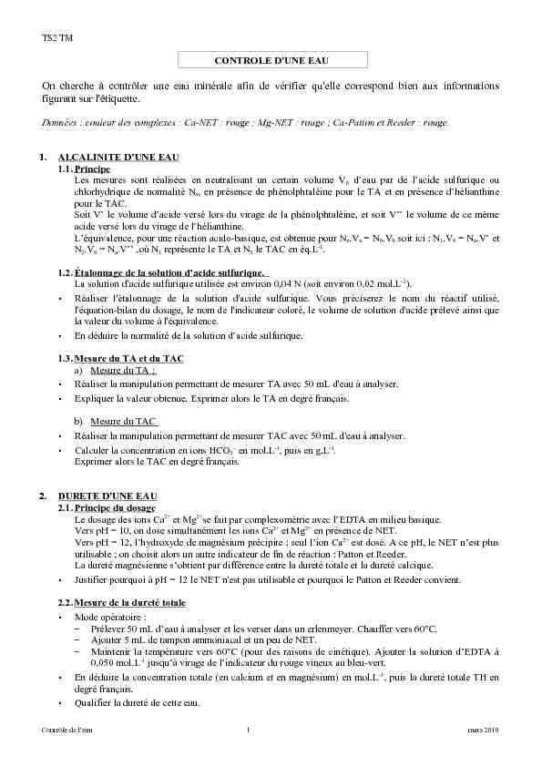 [PDF] ANALYSE DE LEAU