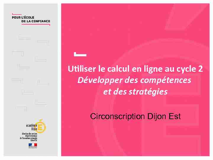 [PDF] Le calcul mental/en ligne aux C2 et C3 - IEN Dijon Est