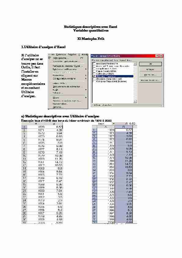 [PDF] Statistiques descriptives avec Excel