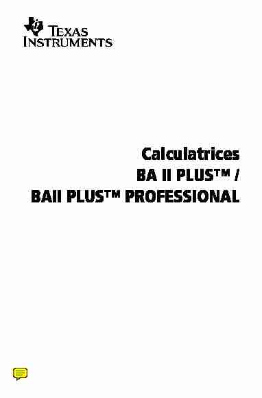 [PDF] Calculatrices BA II PLUS™ / BAII PLUS™ PROFESSIONAL
