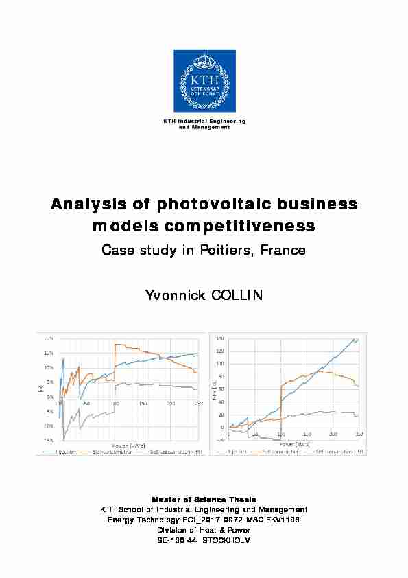 Analysis of photovoltaic business models competitiveness