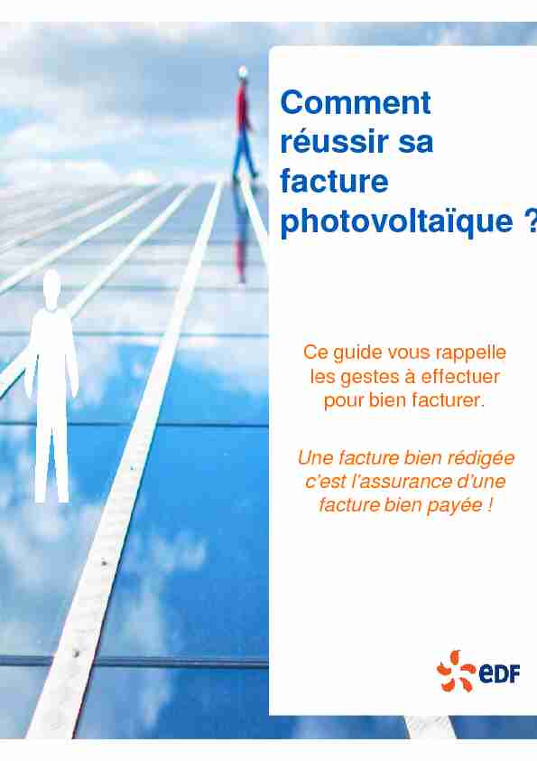 [PDF] Comment réussir sa facture photovoltaïque - EDF OA