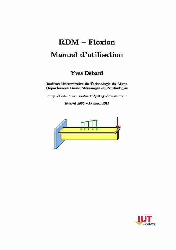 RDM – Flexion Manuel dutilisation