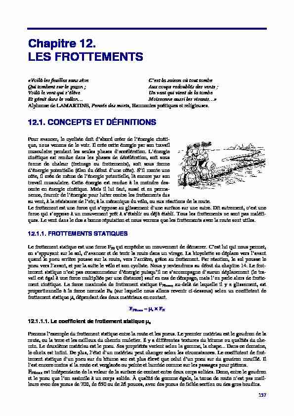 [PDF] Chapitre 12 LES FROTTEMENTS