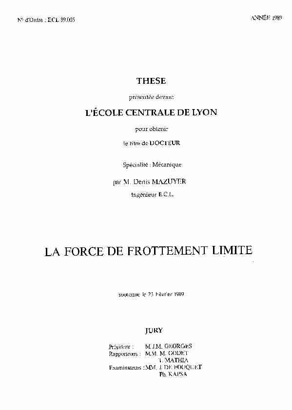[PDF] La Force de frottement limité - École Centrale de Lyon