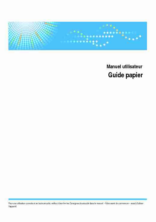 [PDF] Guide papier - Ricoh