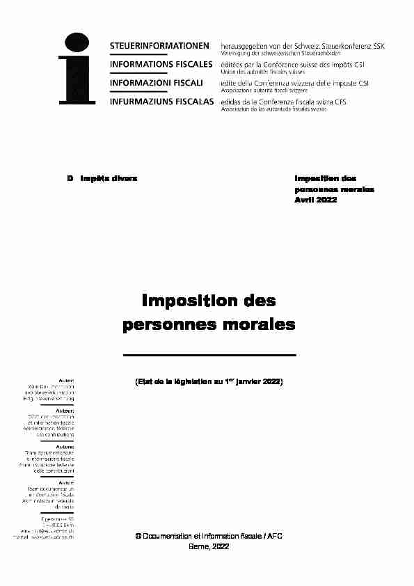 [PDF] Imposition des personnes morales