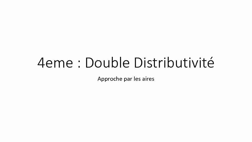 [PDF] 4eme : Double Distributivité - AC Nancy Metz