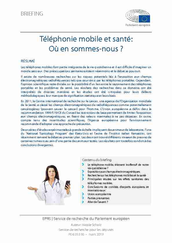 Téléphonie mobile et santé: où en sommes-nous ?