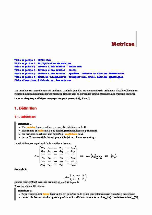 [PDF] Matrices - Exo7 - Cours de mathématiques