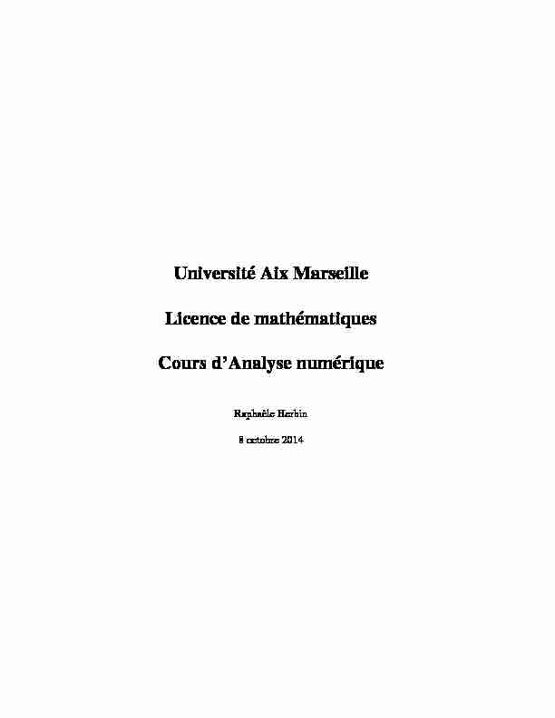 [PDF] Université Aix Marseille Licence de mathématiques Cours dAnalyse