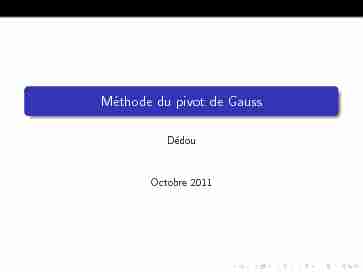 [PDF] Méthode du pivot de Gauss