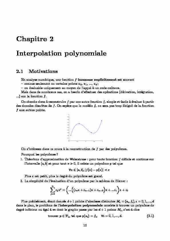 [PDF] Chapitre 2 Interpolation polynomiale