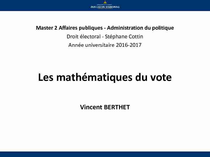 Les mathématiques du vote