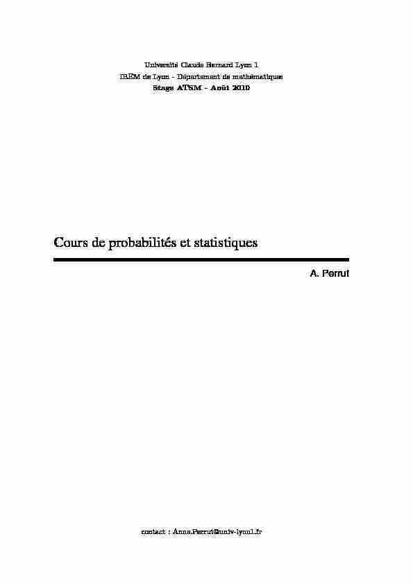 [PDF] Cours de probabilités et statistiques