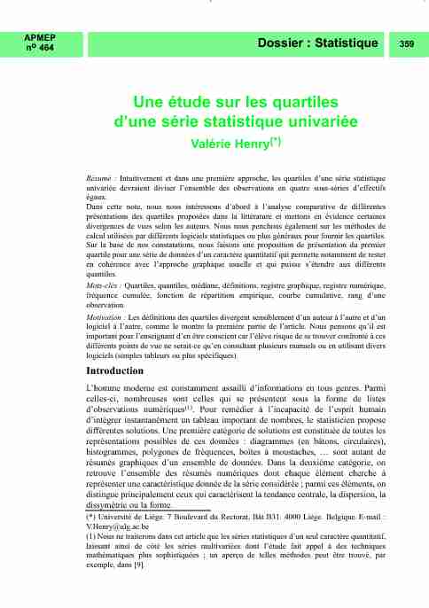 [PDF] Une étude sur les quartiles dune série statistique univariée - APMEP