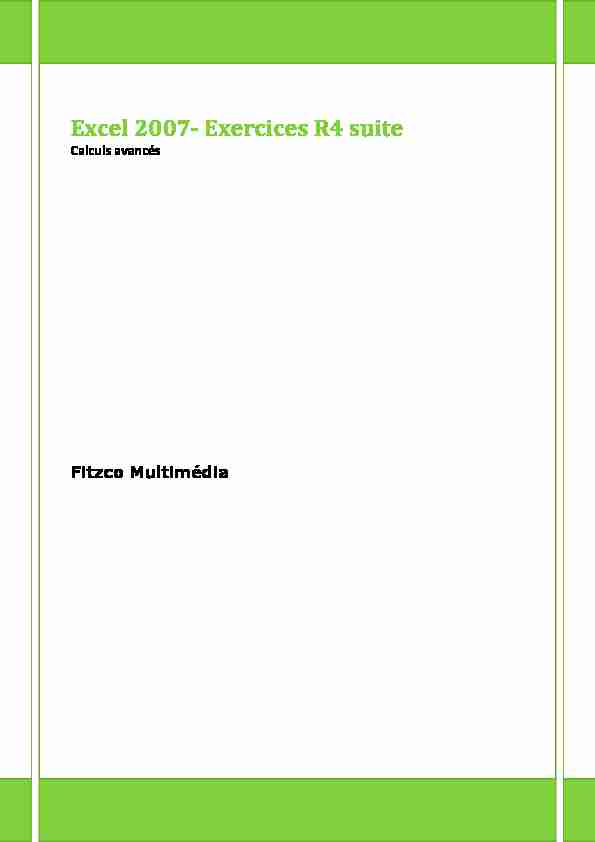 Excel 2007- Exercices R4 suite