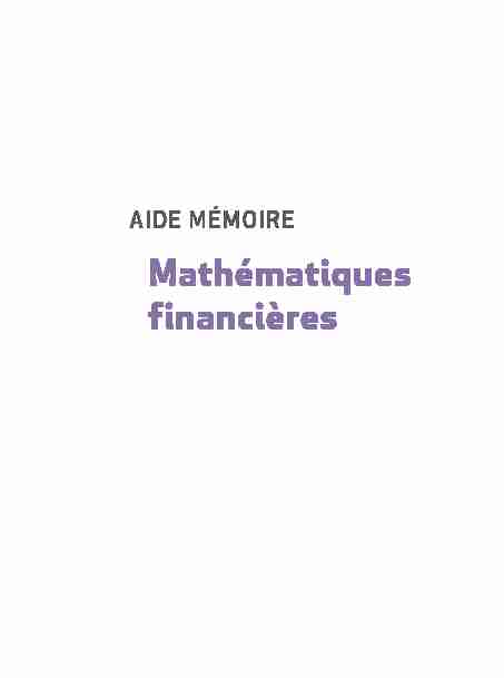 Mathématiques financières - Dunod