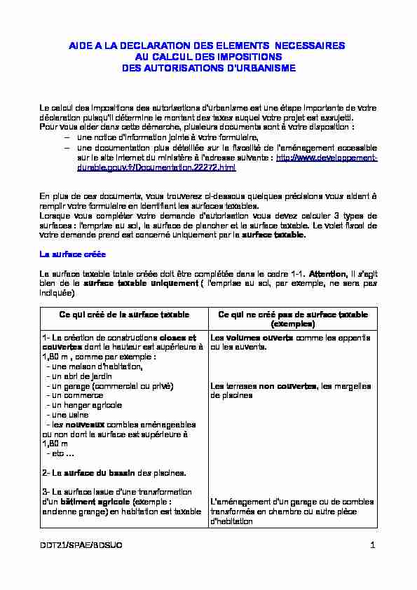 [PDF] AIDE A LA DECLARATION DES ELEMENTS  - cote-dorgouvfr