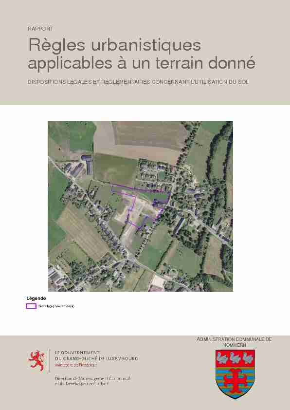 [PDF] Rapport - règles urbanistiques applicables à un terrain donné
