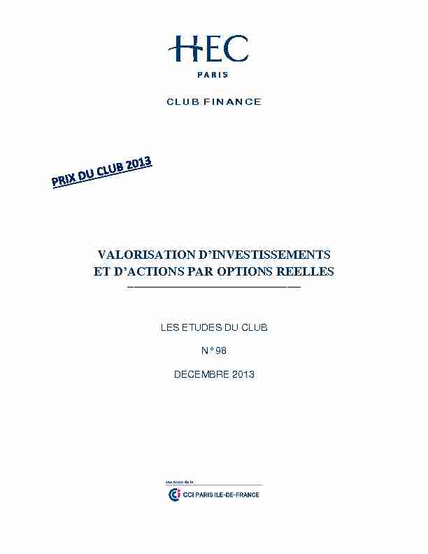 [PDF] VALORISATION DINVESTISSEMENTS ET DACTIONS  - HEC Paris