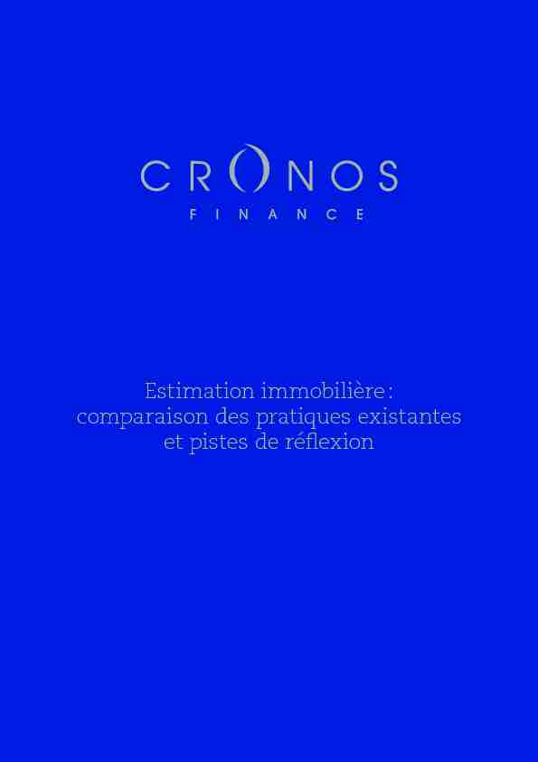 [PDF] Estimation immobilière - Cronos Finance