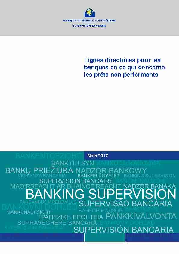 Lignes directrices pour les banques en ce qui concerne les prêts