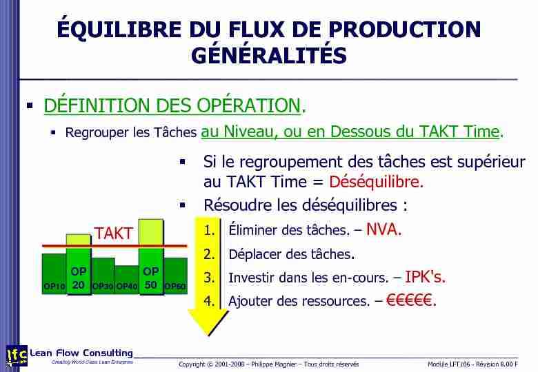 [PDF] ÉQUILIBRE DU FLUX DE PRODUCTION GÉNÉRALITÉS
