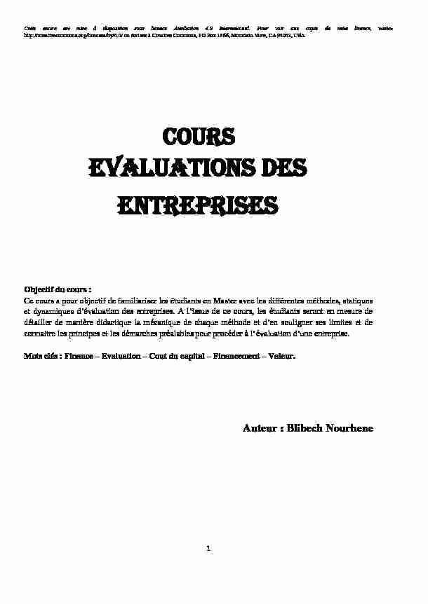 [PDF] Cours Evaluation Entreprisespdf