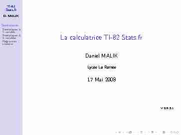 La calculatrice TI-82 Stats.fr