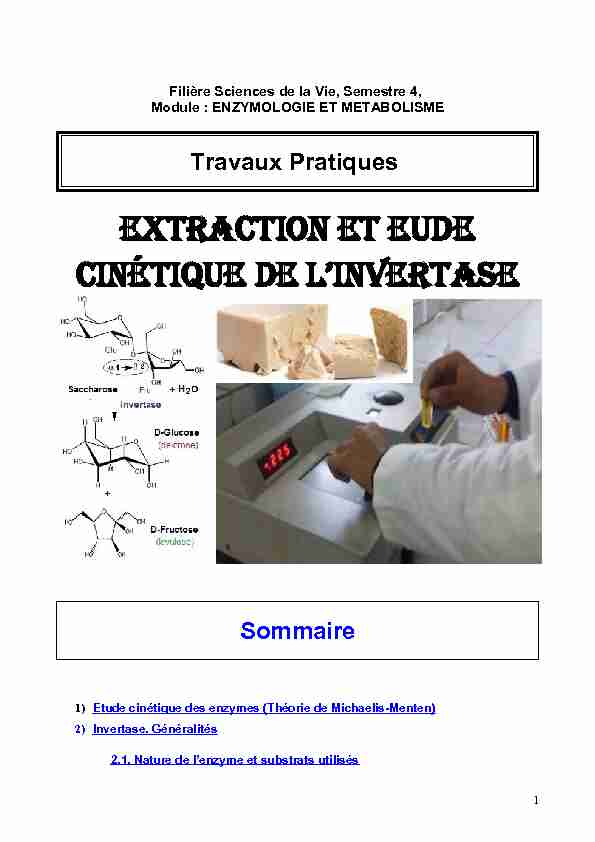 Extraction et Eude cinétique de linvertase