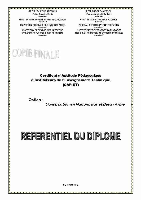 [PDF] Construction en Maçonnerie et Béton Armé - UNESCO-UNEVOC