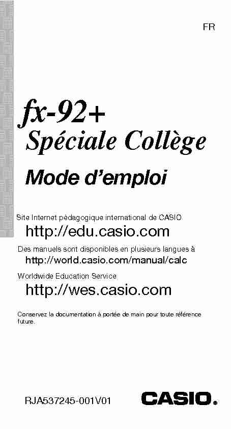 fx-92 Spéciale Collège - CASIO Official Website
