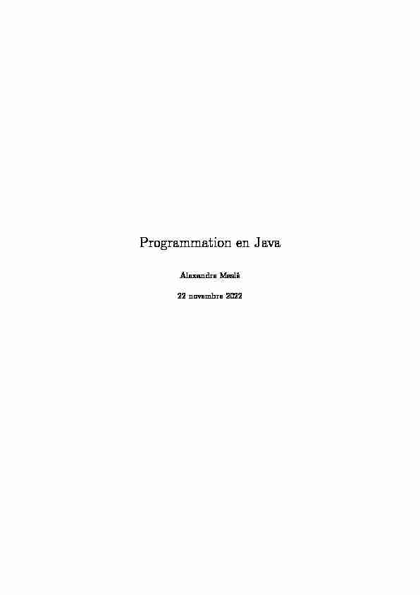 Programmation en Java
