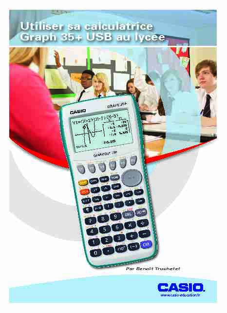 Utiliser sa calculatrice Graph 35  USB au lycée