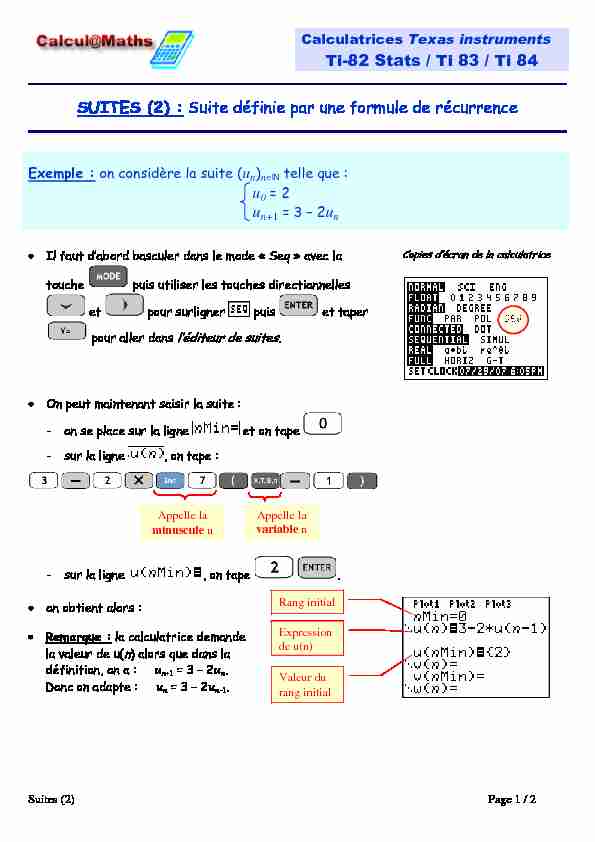 [PDF] Ti-82 Stats / Ti 83 / Ti 84 SUITES (2) - La Grange A Maths