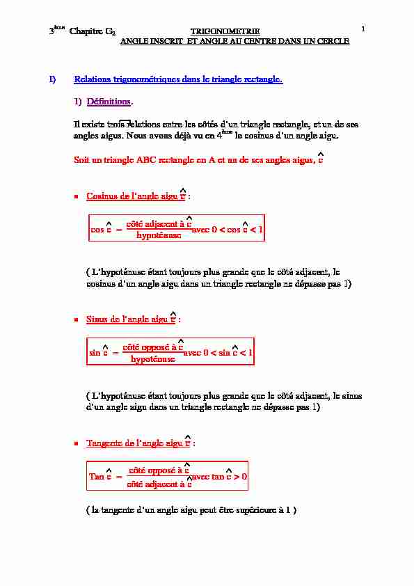 [PDF] trigonométrie