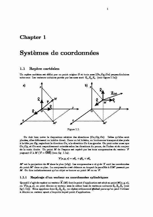 Chapter 1 - Syst`emes de coordonnées
