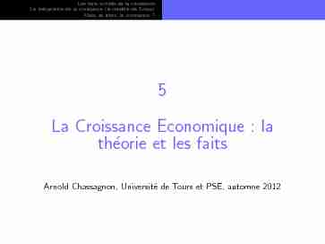 [PDF] La Croissance Economique - Paris School of Economics