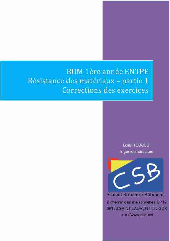 [PDF] RDM 1ère année ENTPE Résistance des matériaux – partie 1  - CSB
