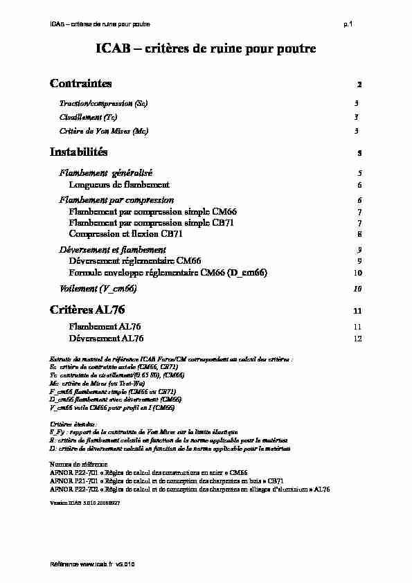 [PDF] Contraintes - ICAB calcul de structure