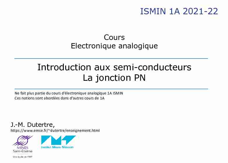 [PDF] Introduction aux semi-conducteurs La jonction PN