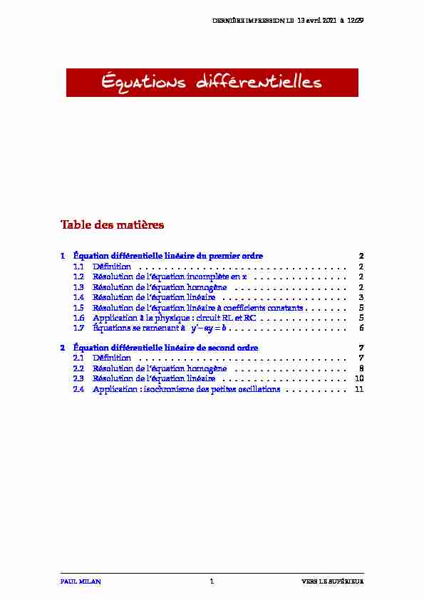 [PDF] Équations différentielles - Lycée dAdultes