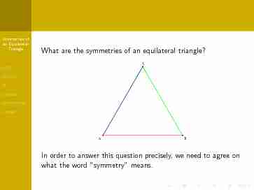 What are the symmetries of an equilateral triangle? In order to