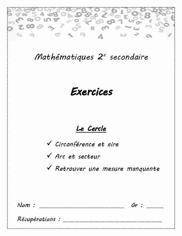 [PDF] Exercices Le Cercle