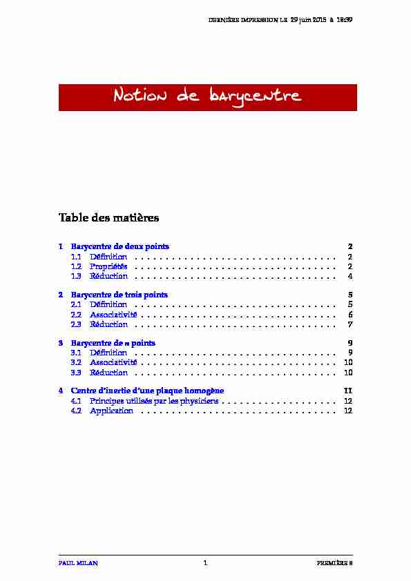 [PDF] Notion de barycentre - Lycée dAdultes
