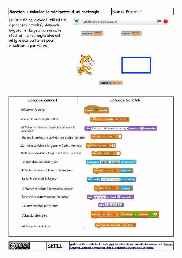 [PDF] Scratch : calculer le périmètre dun rectangle - Skell